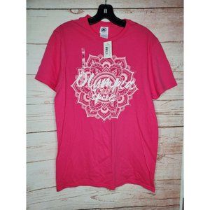 Rare Delta Soft Flower Burst Pink Olympia Sports Medium Preshrunk Cotton T Shirt